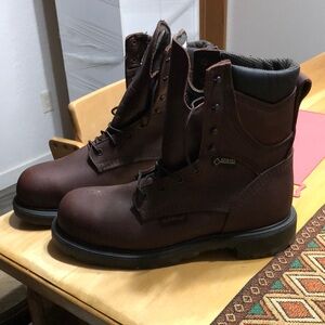 Brown Leather Steel Toe Red Wings Gore-Tex Men's Work Boots